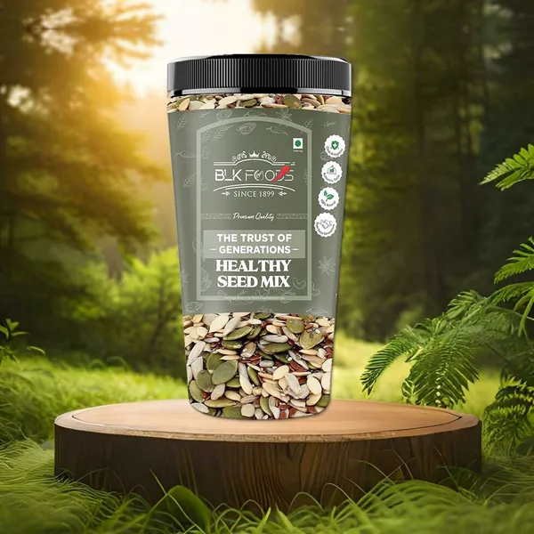 BLK_FOODS_300g_Seed_Mix_|_Protein_Rich_Healthy_Snacks_|_Seeds_Mixture_|_Pumpkin_Seeds,_Sunflower_Seeds,_Watermelon_Seeds,_Brown_Flax_Seeds_(300_g)