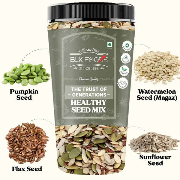 BLK_FOODS_300g_Seed_Mix_|_Protein_Rich_Healthy_Snacks_|_Seeds_Mixture_|_Pumpkin_Seeds,_Sunflower_Seeds,_Watermelon_Seeds,_Brown_Flax_Seeds_(300_g)