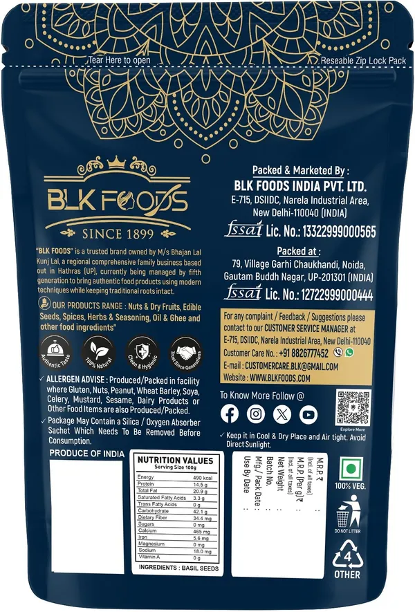 BLK_FOODS_Basil_Seeds_for_eating_1kg_|Sabja_|Tukhmariya_Weight_loss_|Rich_in_Zinc_&Fiber_Basil_Seeds_(1000_g)