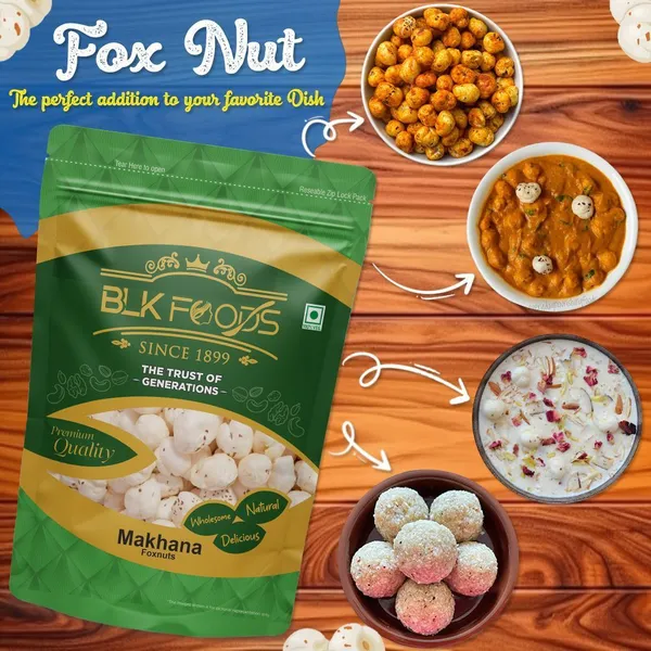BLK_FOODS_Makhana_200g_|_Dry_fruits_|Rich_in_Calcium_Fox_Nut_(1_x_200_g)