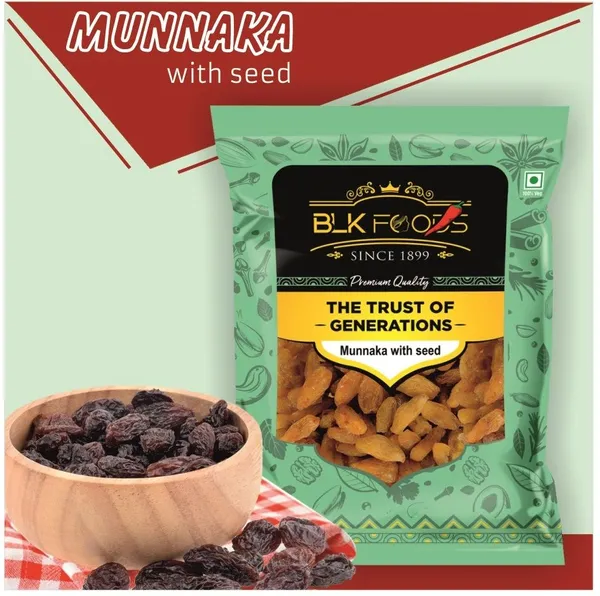 BLK_FOODS_Select_Munnaka_(with_seed)_400g_(2_X_200g)_Raisins_(2_x_200_g)