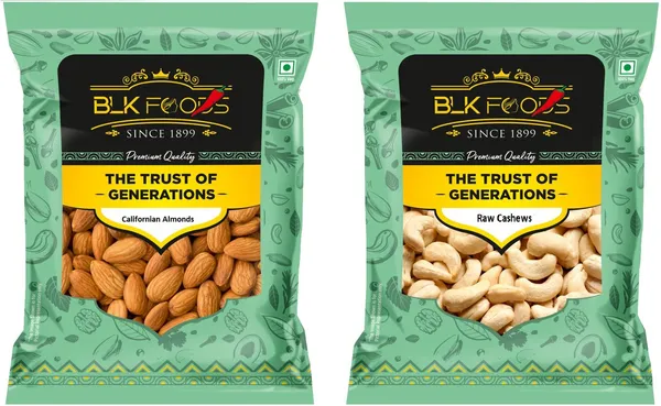 BLK_FOODS_Select_California_Almond_&_Cashew_400g_Dry_Fruits_Combo_Pack-_Cashews,_Almonds_(2_x_200_g)