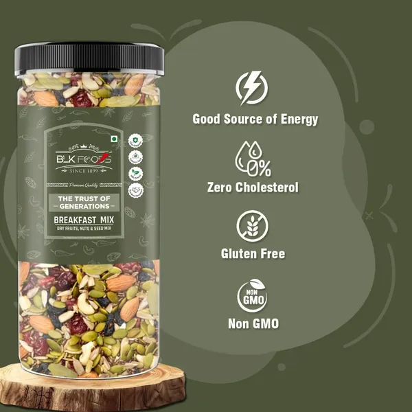 BLK_FOODS_Breakfast_Mix_750g_(Nuts,_Seeds_&_Dry_Fruits)_Super_Nutritious_Food_Almonds,_Cashews,_Raisins_(1_x_750_g)