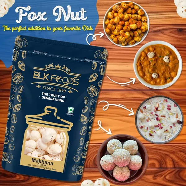 BLK_FOODS_Small_Size_Makhana|_4_suta|_Best_for_Vrat_Kheer,_Fasting_namkeen|Healthy_Drinks_Fox_Nut_(1_x_250_g)