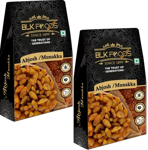 BLK_FOODS_Munnaka_(with_seed)_500g_|_Abjosh_Raisins_(2_x_250_g)