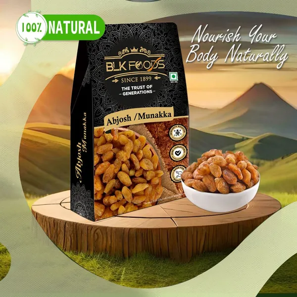 BLK_FOODS_Munnaka_(with_seed)_250g_|_Abjosh_Raisins_(1_x_250_g)
