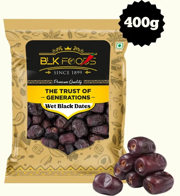 BLK_FOODS_Premium_Wet_Black_dates_400g_|_Healthy_Energy_Snack_&_Dry_Fruit_Dates_Dates_(1_x_400_g)