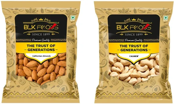 BLK_FOODS_California_Almond_&_Cashew_1000g_|_Dry_Fruits_Combo_Pack-_Cashews,_Almonds_(2_x_500_g)
