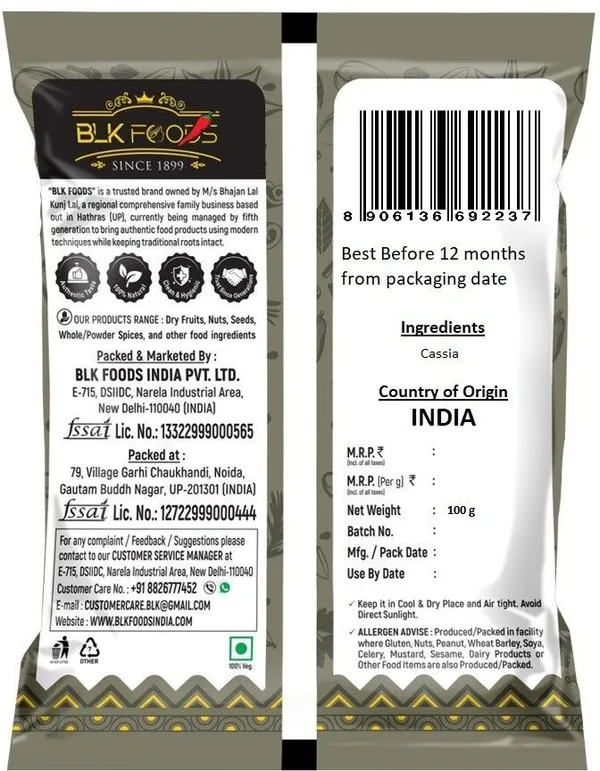 BLK_FOODS_DailyCinnamon_split_Stick_(Dalchini)_400g_(4_x_100_g)