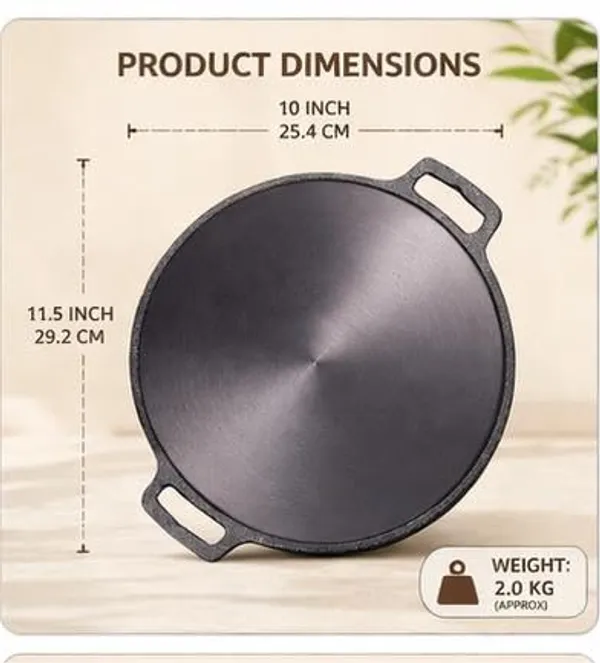 TREEKON_SEASONED_CAST_IRON_DOUBLE_HANDLE_DOSA_TAWA