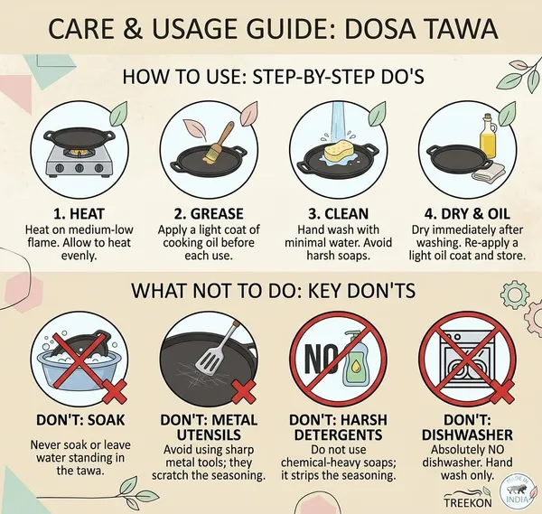 TREEKON_SEASONED_CAST_IRON_DOUBLE_HANDLE_DOSA_TAWA