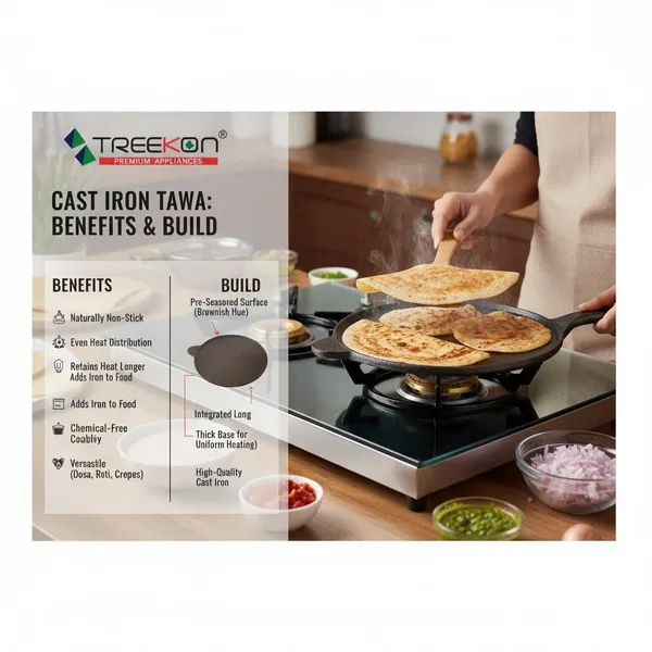 TREEKON_SEASONED_CAST_IRON_LONG_HANDLE_DOSA_TAWA