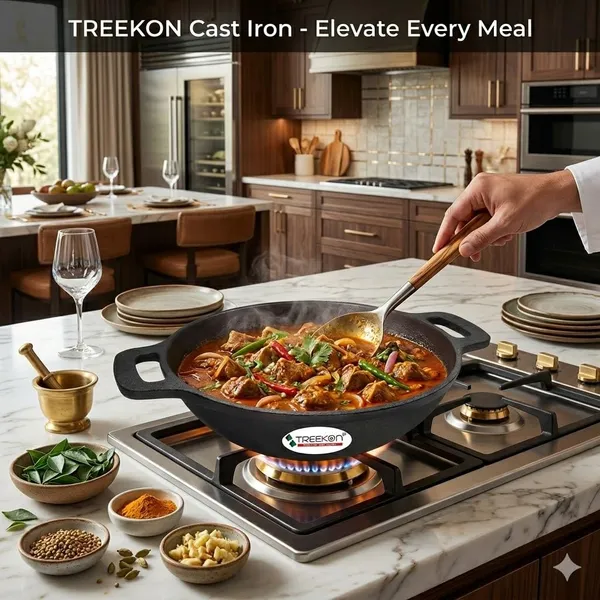 TREEKON_SEASONED_CAST_IRON_ROUND_KADAI