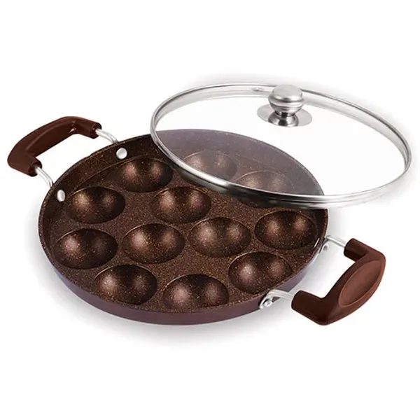 TREEKON_HEAVY_APPAM_PATRA_WITH_GLASS_LID_12_CAVATIES