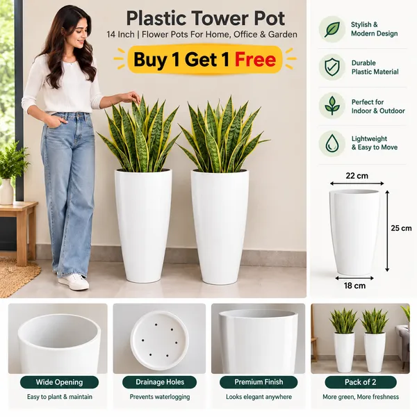 Plastic_Tower_Pot_14Inch_Flower_Pots_For_Home_Office_Garden_Balcony_Plant_Container_Set_(Pack_Of_2,_Plastic)