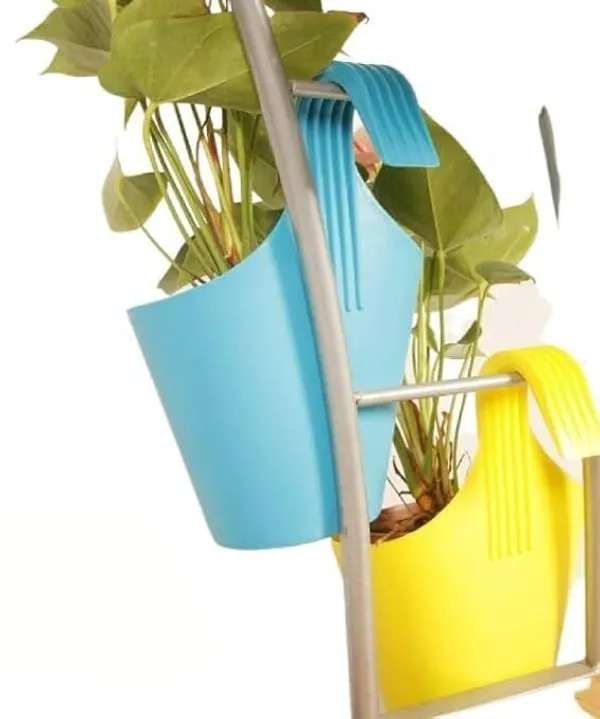 Plastic_Hanging_Planters_(8_Inch)_Multicolor_Balcony_Pots_Plant_Container_Set_(Pack_of_5,_Plastic)