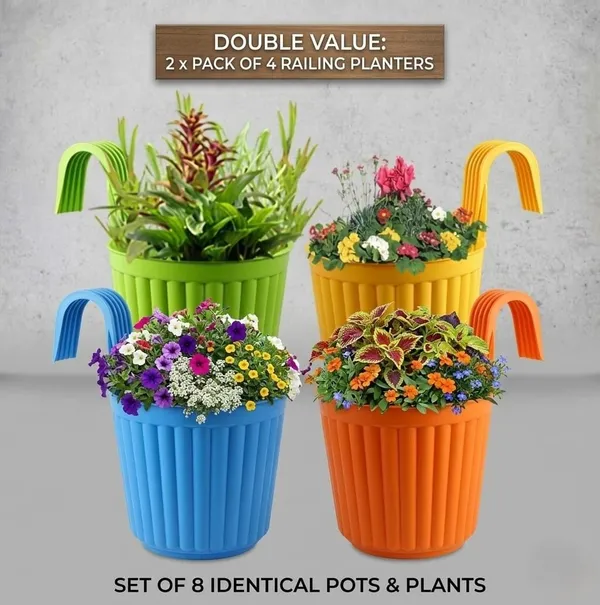 4-Pack_Hanging_Fence_Planters_-_Corrugated_Plastic_Flower_Pots_With_Hook_Plant_Container_Set_(Pack_Of_4,_Plastic)
