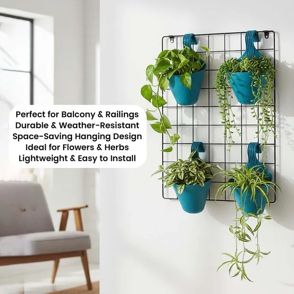 8_Inch_Hanging_Planters_Pack_Of_5_Multicolor_Pots_With_Hooks_Plant_Container_Set_(Pack_Of_5,_Plastic)