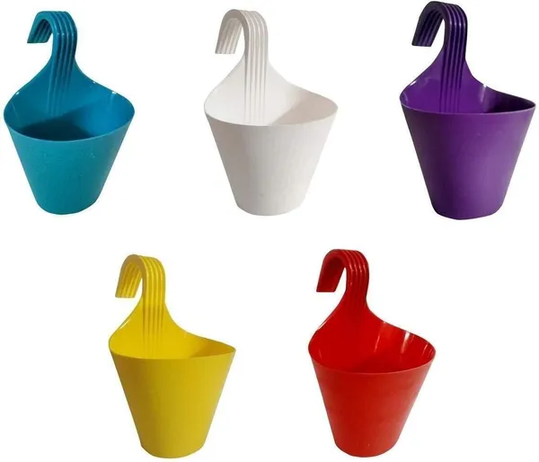 Vealcia_8_Inch_Plastic_Hanging_Planters_Pack_Of_2_Multicolor_Pots_With_Hooks_Plant_Container_Set_(Pack_Of_2,_Plastic)