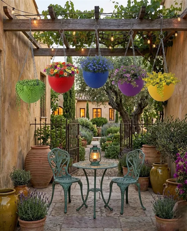 Groot_Plastic_Woven_Look_Hanging_Pot_With_Chain_Plastic_Flowe_Plant_Container_Set_(Pack_Of_5,_Plastic)