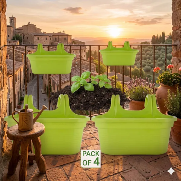 Light_Green_Oval_Balcony_Railing_Pot_|_Easy_Hang_Plastic_Planter_for_Plants_Plant_Container_Set_(Pack_of_4,_Plastic)