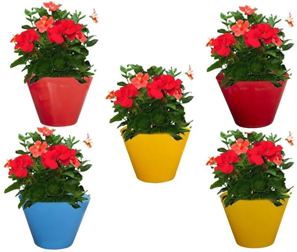 8â€_Hanging_Flower_Pots_Set_of_5_Indoor_Outdoor_Planters_Plant_Container_Set_(Pack_of_5,_Plastic)