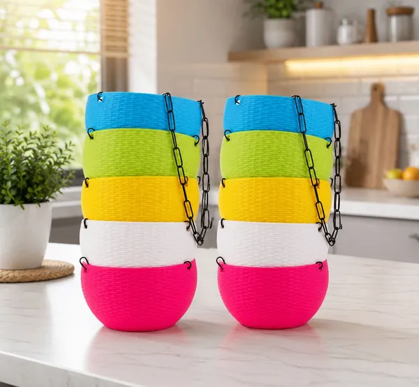 Pack_Of_5,Multicolour,_Euro-Hanging_Plastic_Flower_Plant_Container_Set_(Pack_Of_5,_Plastic)