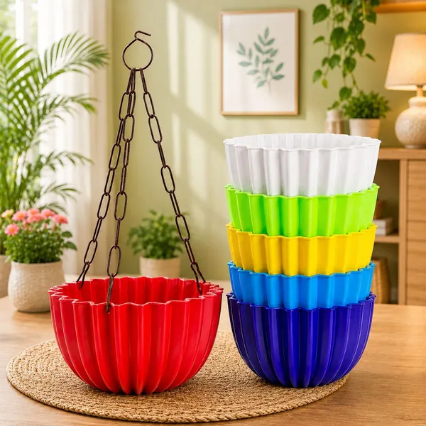 Crystal_Flower_Pots_with_Black_Metal_Chain_Plant_Container_Set_(Pack_of_5,_Plastic)