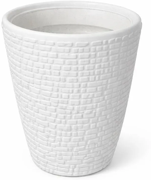 White_Decorative_Plastic_Flower_Pots_Pack_Of_1_Plant_Container_Set_(Plastic)