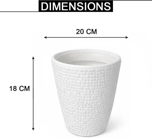 White_Decorative_Plastic_Flower_Pots_Pack_Of_1_Plant_Container_Set_(Plastic)