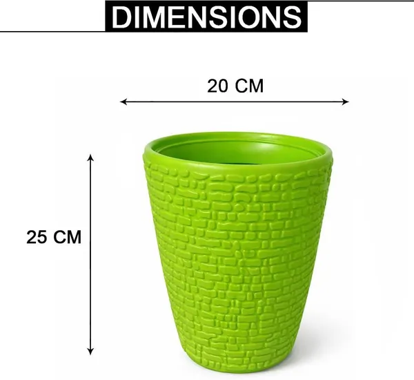 Green_Decorative_Plastic_Flower_Pots_Pack_Of_1_Plant_Container_Set_(Plastic)