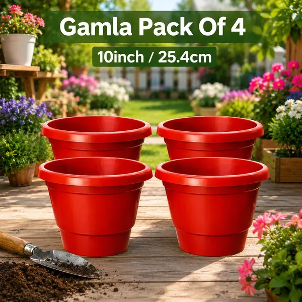 Premium_Brown_Plastic_Flower_Pots_Pack_Of_4_Plant_Container_Set_(Pack_Of_4,_Plastic)