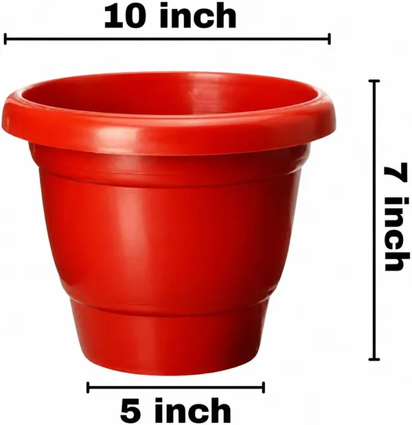 Premium_10_Inch_Brown_Plastic_Flower_Pots_Pack_Of_4_Plant_Container_Set_(Pack_Of_4,_Plastic)