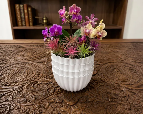 white_colour_5_Plastic_Hanging_Planter_Pots_Plant_Container_Set_(Pack_of_5,_Plastic)