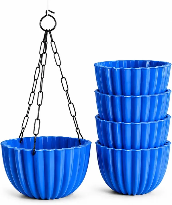 Pack_Of_5_Blue_Railing/Hanging_Plastic_Hook_Pot_Planter_Plant_Plant_Container_Set_(Pack_Of_5,_Plastic)