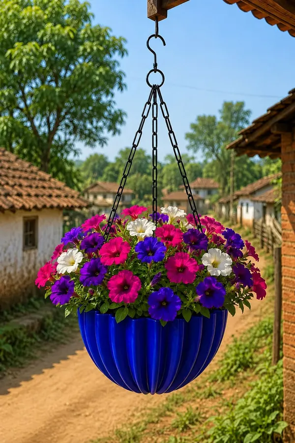 Pack_Of_5_Blue_Railing/Hanging_Plastic_Hook_Pot_Planter_Plant_Plant_Container_Set_(Pack_Of_5,_Plastic)