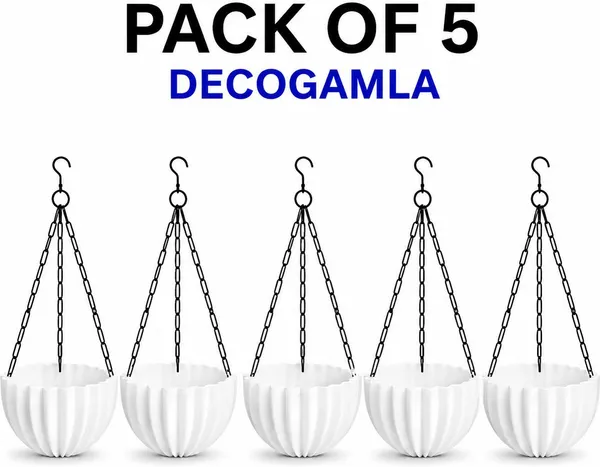 Pack_of_5_Blue_Railing/Hanging_Plastic_Hook_Pot_Planter_Plant_Container_Set_(Pack_of_5,_Plastic)