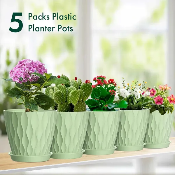 Garden_Premium_Plastic_Planters_Set_Plant_Container_Set_Plant_Container_Set_(Pack_Of_5,_Plastic)