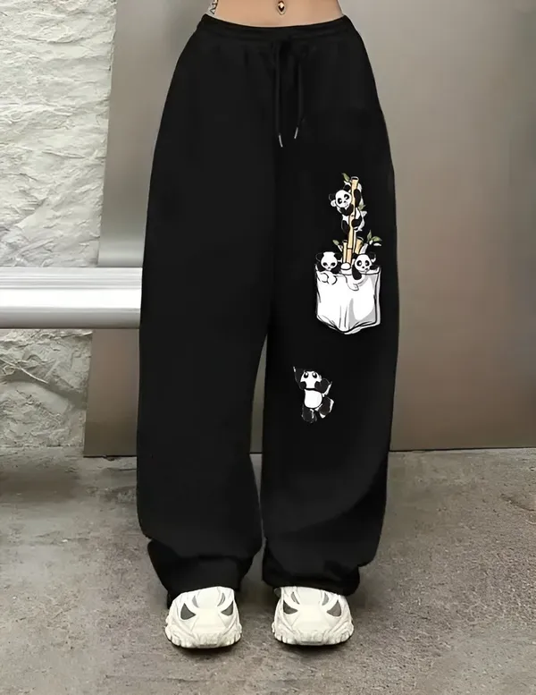 Tashreh_Printed,_Graphic_Print_Women_Black_Track_Pants