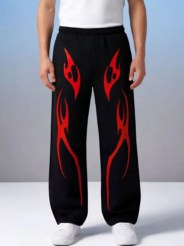 Tashreh_Printed,_Graphic_Print_Men_Black_Track_Pants