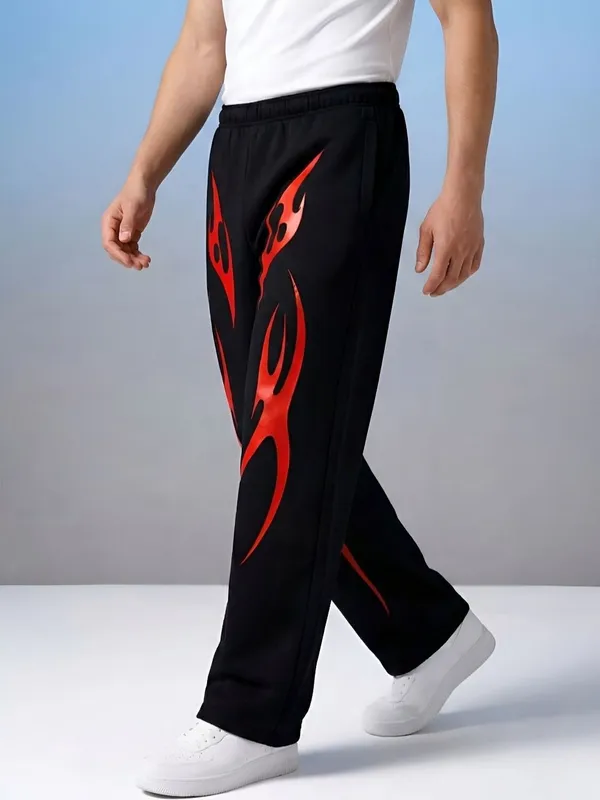 Tashreh_Printed,_Graphic_Print_Men_Black_Track_Pants
