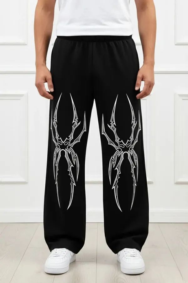 Tashreh_Graphic_Print_Men_Black_Track_Pants