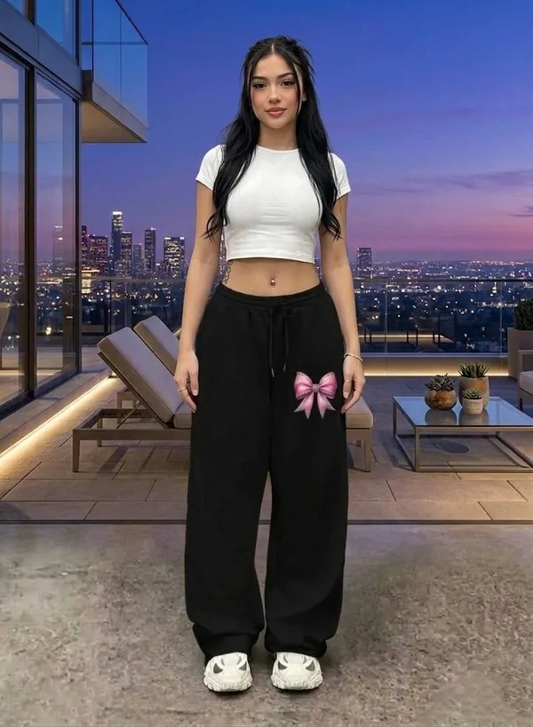 Tashreh_Printed_Women_Black_Track_Pants