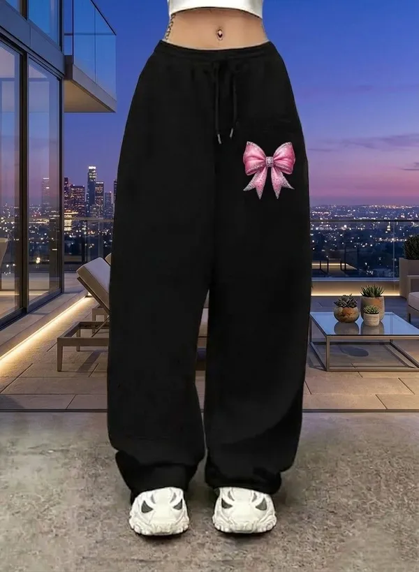 Tashreh_Printed_Women_Black_Track_Pants