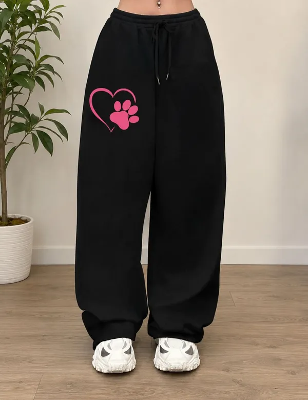 Tashreh_Printed_Women_Black_Track_Pants