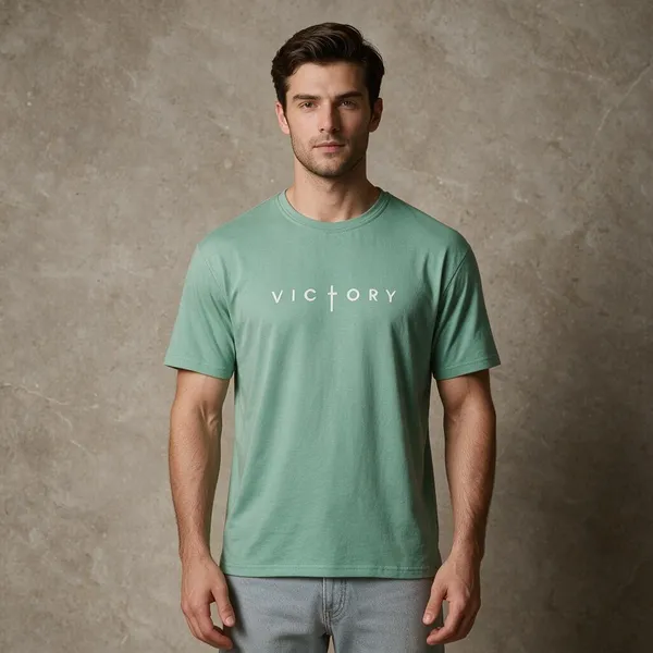 Tashreh_Self_Design_Men_Round_Neck_Green_T-Shirt