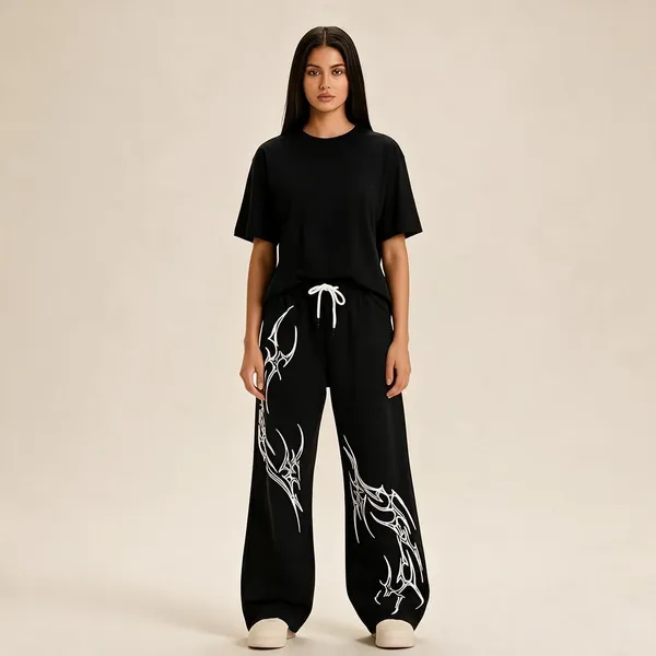 Tashreh_Striped_Women_Black_Track_Pants
