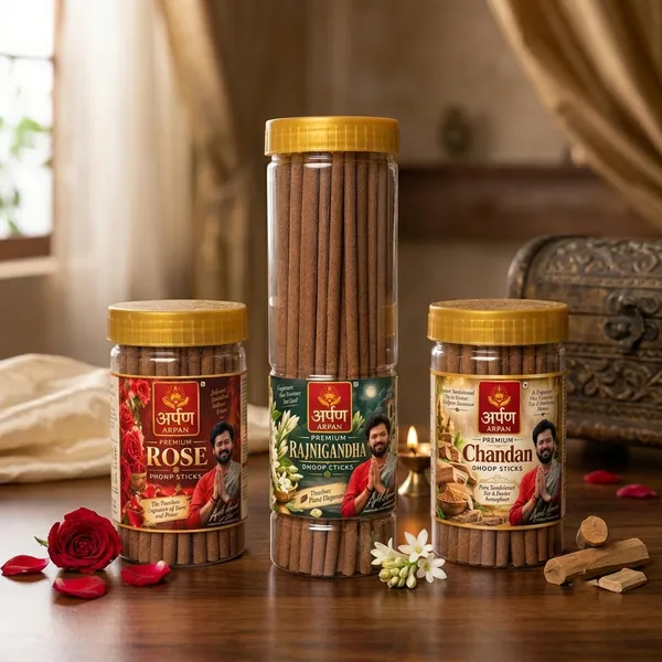 Arpan_Chandan_Sandalwood_,_rajinigandha_and_rose_Dhoop_Sticks