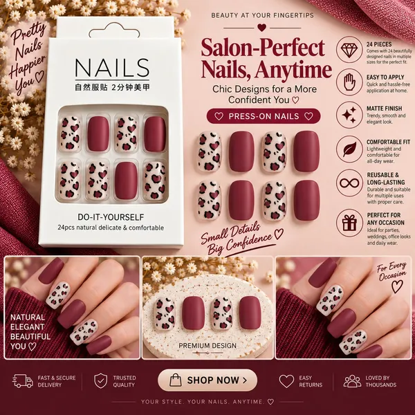 24_Pcs_Brown_White_Gold_Foil_Press_On_Nails_For_Women_Elegant_Ombre_French_Tip_Artificial_Nails_Glossy_Neutral_Luxury_Diy_Manicure_Nail_Set