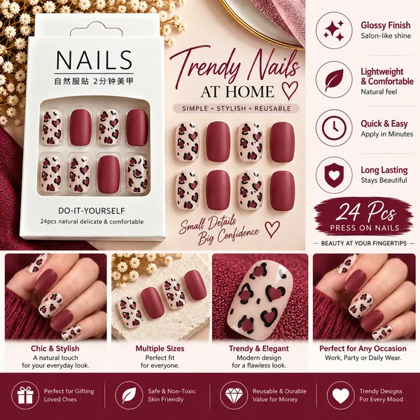 24_Pcs_Brown_White_Gold_Foil_Press_On_Nails_For_Women_Elegant_Ombre_French_Tip_Artificial_Nails_Glossy_Neutral_Luxury_Diy_Manicure_Nail_Set